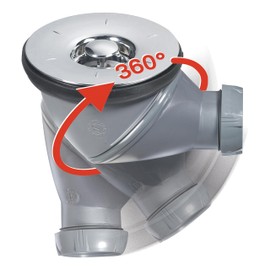 Wirquin James 34230004 Shower Plughole/Can be Fitted into Numerous Positions/Diameter 90 mm/Output Diameter 470 mm