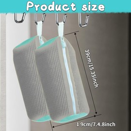 Shoe Washing Machine Bag for Washing Machine, Trainer Wash Shoe Bag with Zipper Hook, Sneakers Laundry Shoe Cleaning Bag Reusable and Durable(2Pcs Grey)