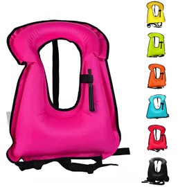Swim Vest for Adults,Inflatable Buoyancy Vests-Portable Snorkel Vest for Diving Surfing Swimming Outdoor Water Sports (40-100kg, Pink)