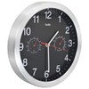 vidaXL Black Wall Clock with Quartz Movement: Featuring Built-In Hygrometer