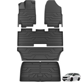KARPAL Floor Mats & Cargo Liner for Honda Odyssey 2026 2025 2018-2024 Mini Passenger Van, TPE All Weather Protection Anti-Slip Floor Liners Honda Odyssey Accessories Full Set Car Mats