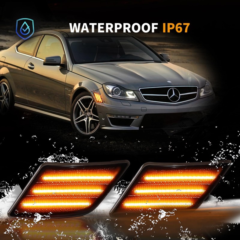DERMOKA LED Side Marker Lights for 2008-2011 Mer'cedes-Benz Pre-LCI W204
