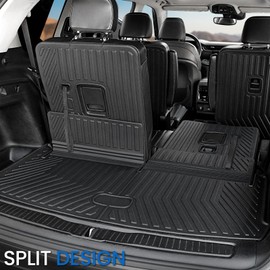 JOULARISE Cargo Mat Backrest Mats for 2021-2025 Jeep Grand Cherokee L(3rd Row Manual Fold Seatbacks Only), All Weather TPE Trunk Cargo Liner Car Mat Accessories(Cargo Mat+3rd Row Backrest Mat)