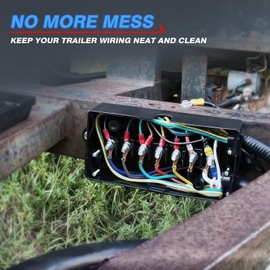UADME 7 Way Waterproof Trailer Wiring Harness Kit, Electrical Junction Box for Automotive Rewiring