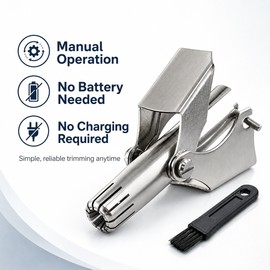 Manual Nose Hair Trimmer for Nose & Ear Grooming – Battery-Free Stainless Steel Tool for Daily Grooming