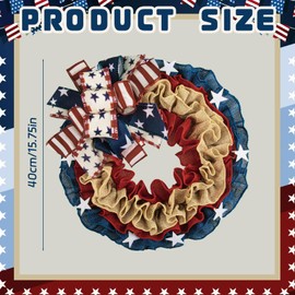 Patriotic Wreaths 4th of July Fourth Garland Memorial Day Wreaths American Flag Garland for Independence Day Indoor Outdoor Door Wall Decor Home
