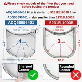WISINY ADQ56656401 Dryer Lint Filter for LG Kenmore Dryer Lint Screen Replace for Clothes Dryer Lint Vent trap with Trap Cleaner Brush DLGX3471V DLEX3370W DLGX3371V DLGX3371W DLEX3250W DLE3170W