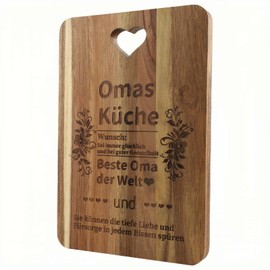 MHwan Grandma Gift, Thicker and Wide, Both Beautiful and Practical, Laser-Engraved Fonts Never Fade, 100% Natural Chopping Board, Acacia Wood, Robust and Durable