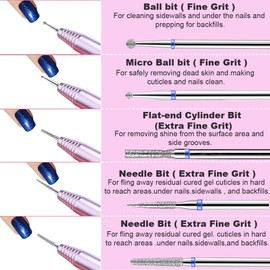 ZKGYUS Pack of 10 Ceramic Nail Drill Bits Cuticle Nail Drill Gel Nails Attachments Remove Gel Acrylic Cuticle Cutter Bits for Manicure Pedicure Home Use