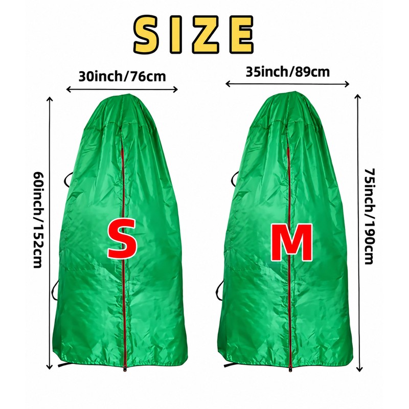 Upright Christmas Tree Storage Bag, Adjustable Oxford Fabric Dust Cover