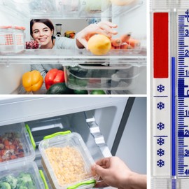 Lantelme 2 Stück Kühlschrankthermometer Set mit Haken zum aufhängen auch für Kühlgeräte wie Gefrierschrank Kühltheke und Kühltruhe Analog Kühlschrank Thermometer