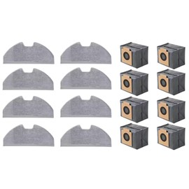 16 Pack Dust Bags Mop Cloths Kit Replacement for Eufy X8 Pro Robot Vacuums Spare Parts, 8 Dust Bags, 8 Mop Cloths