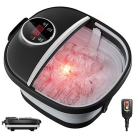 Luxury Foot Spa Tub – Heated, Bubble Soak & Massage Rollers for a Spa-Like Experience at Home! Bath White - Color: black