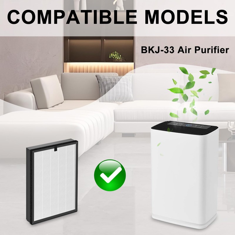 2 Pack Replacement Filter Compatible with COLZER BKJ-33 Air Purifier,