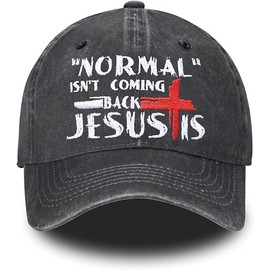 Tezmd Cross Embroidered Baseball Cap for Women Men Vintage Adjustable Washed Distressed Denim Baseball Hat (CA/US, Alpha, One Size, Cross)