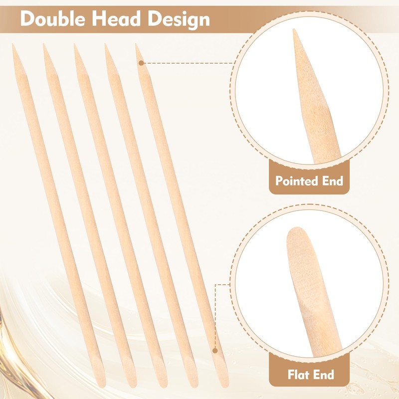 4.5 Inch Orange Wood Sticks for Nails, AHIER 100PCS Wooden