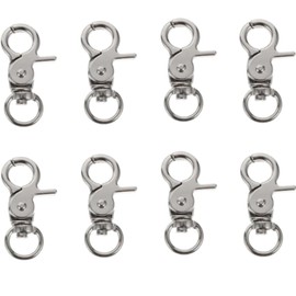 8 Pcs Bird Cage Lock Bird Cage Lobster Clasp, Birdcage Lock Birds Cage Clip Dove Cage Door Keychains Swivel Clip Rabbit Cage Door Locks Purse Hooks to Rotate Shackle Stainless Steel Iron Wire