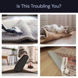 CasterMaster Rug Grippers - 8 Pack Anti-Slip Stickers to Stop Sliding Carpet and Keep Corners in Place, Dual-Sided Adhesive Strips, Non Slip Washable Pads for Area Rugs, Keep Corners in Place