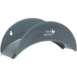 Royal Gardineer Hose Holder: Steel Wall Bracket for Garden Hoses, Curved, 13 x 28 x 12 cm (Hose Holder Garden, Hose Holder Wall, Hose Reel)