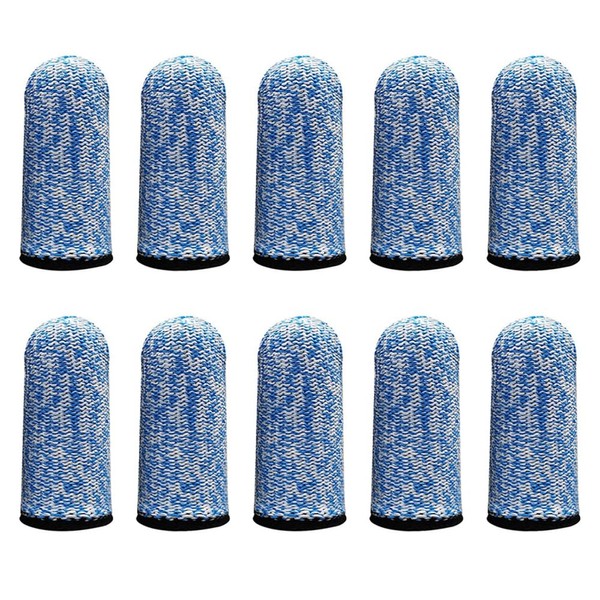 Blue, Finger Cots Cut Resistant Protection, 10 Pieces Reusable Finger