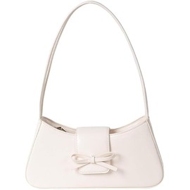 2025 Shoulder Bags for Women, Small Y2K Purses for Women, Hobo Bags Vegan Leather Handbag Clutch Purse With Bow - White