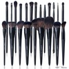 LORYP Black Makeup Brushes Set 21Pcs Powder Blush Foundation Concealer