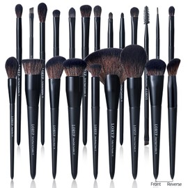 LORYP Black Makeup Brushes Set 21Pcs Powder Blush Foundation Concealer Highlighter Brush Vegan Pro Face and Eye Brush Kit