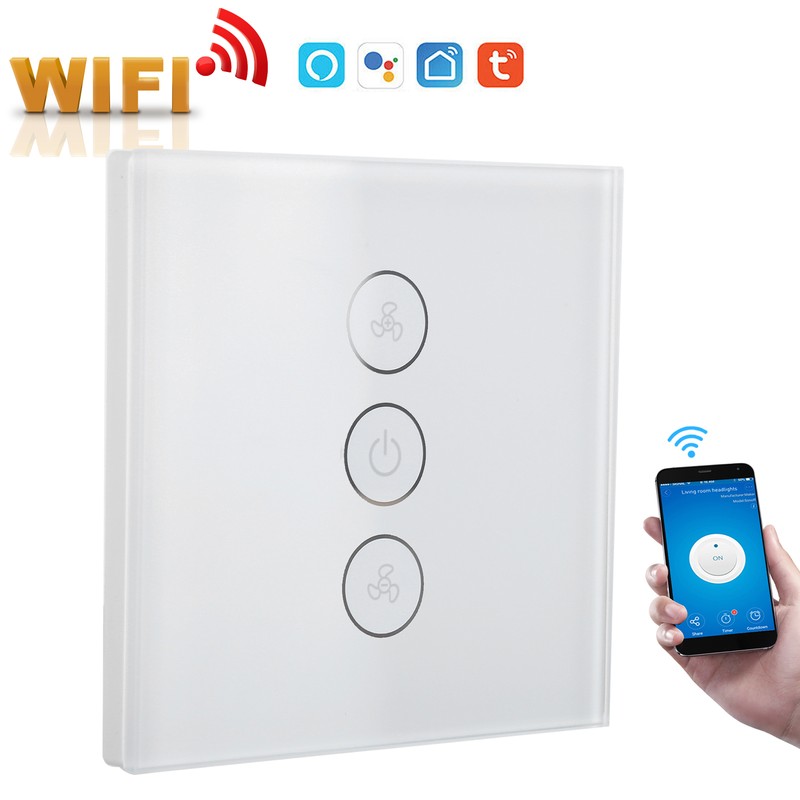 Smart WiFi Dimmer Fan Switch Wireless Timer Voice APP Control