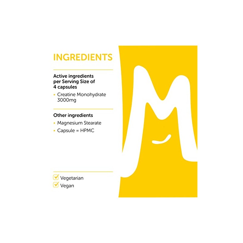 Creatine Monohydrate 750mg 120 Capsules | Creatine Supplement | 3000mg