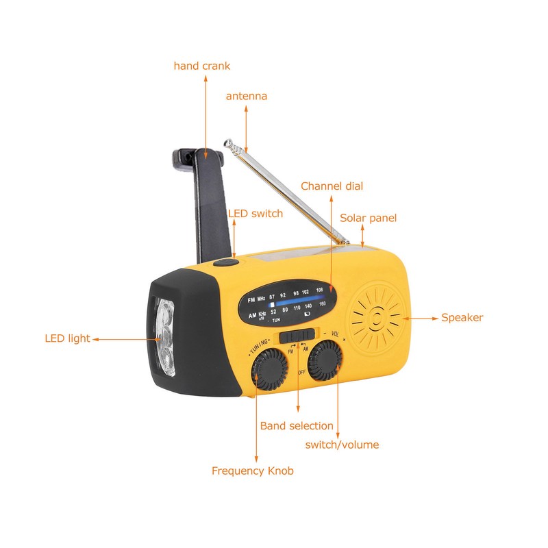 Hand Crank Solar Radio Multifunctional Emergency Radio LED Radio with