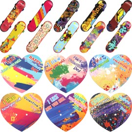 ceiba tree Valentines Day Cards with Finger Skateboards for Kids Classroom Exchange Gift Party Favors