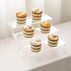 Right angle 3-layer Acrylic Risers, Clear Rectangular 8cm Wide Tiered