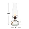 Lamplight 12-inch Chamber Oil Lamp Clear Glass, Hurricane or Power