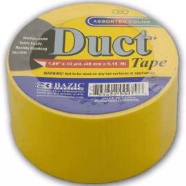 Bazic Camping Survival Duct Tape Roll 2" x 10 Yards Yellow Hunting Emergency Shelter