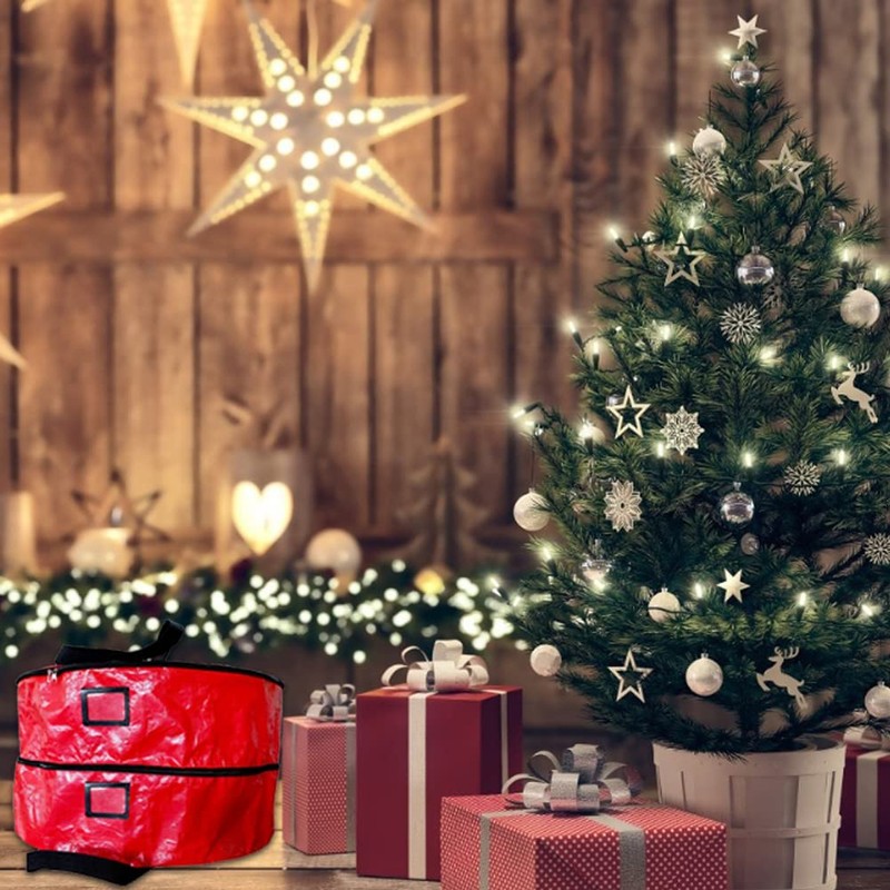 Double Layer Christmas Wreath Storage Bag Large Capacity Wreath Storage