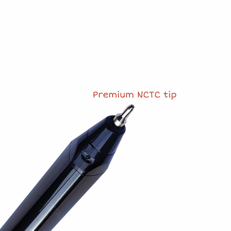 TrioSRTnRT Retractable Ballpoint Pens, BLACK, Fine Point (0.7mm), Pack of