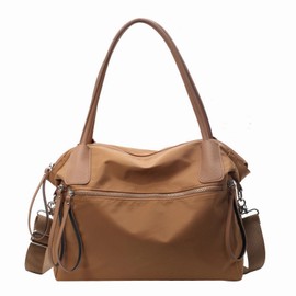 Hillrill Nylon 2-Way Tote Bag, A4 Storage, Women's, Shoulder Bag, Large Capacity, Zipper, Shoulder Bag, Handbag, Crossbody Hanging, Dividers, Lightweight, For Work or School Commutes, Travel, Outings