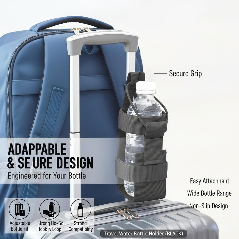 HannaFires Travel Water Bottle Holder – Luggage Suitcase Hand-Held, Backpack