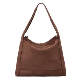 Marvolia Suede Bags for Women Suede Purse Slouchy Suede Tote Bag Work Large Capacity Shoulder Bag Hobo Purse Travel College Tote Handbag - Brown