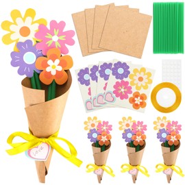 DPKOW 8er Pack Blumenstrauß Bastelsets für Kinder, DIY Bastelarbeiten zum Muttertag Lehrer Geschenke Vatertag, Papier Flower Bouquet Geschenke zum Geburtstag, Blumenstrauß Versenden