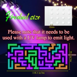 Haull 118 x 39 Inch Glow in The Dark Party Supplies Neon Party Decorations Light up Dance Floor Blacklight Rug UV Reactive Fluorescent for Carnival Birthday Wedding Favors(Labyrinth)
