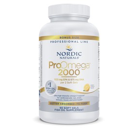Nordic Naturals ProOmega 2000, Lemon Flavor - 90 Soft Gels - 2150 mg Omega-3 - Ultra High-Potency Fish Oil - EPA & DHA - Promotes Brain, Eye, Heart, & Immune Health - Non-GMO - 45 Servings