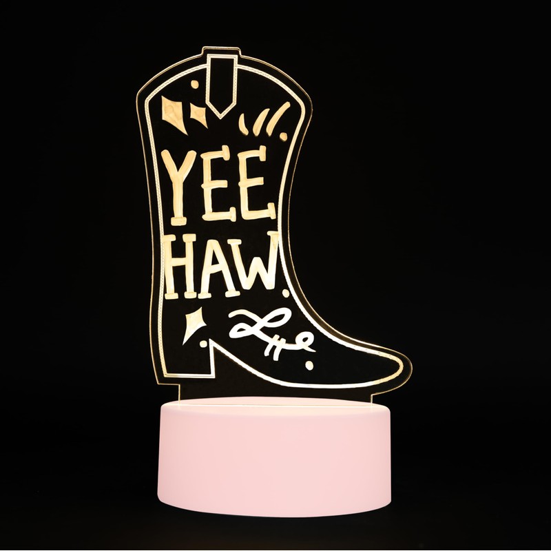 Fizz Creations Cowboy Boot Write On Neon Light. USB-Powered Write