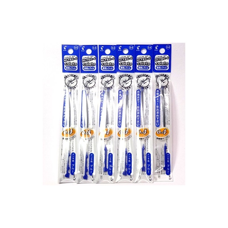 Pilot Hi-Tec-C Coleto Gel Ink Pen Refill 0.4mm, Blue, ×