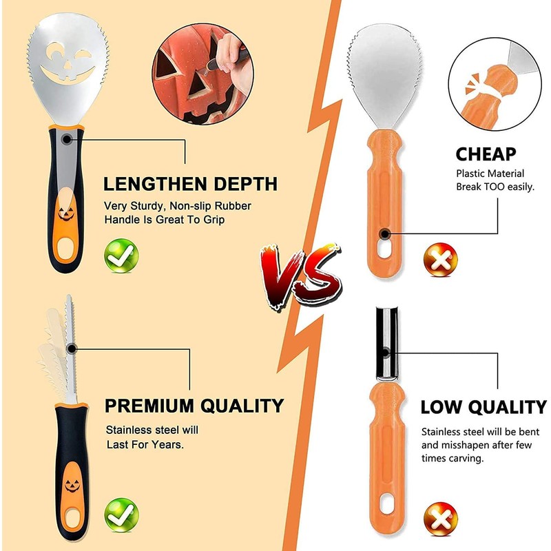 Fundaful Halloween Pumpkin Carving Kit, NEW 21 PCS Safe and