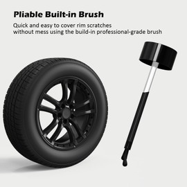 FOLLOWIN Black Rim Touch Up Paint for Cars, Black Wheel Paint Repair Kit, Automotive Rim Scratch Repair, Touch up Paint Kit with Brush, Repair Rim Curb Rash, Wheel Scratch, Surface Damage Quick and Easy 1OZ(30ml)