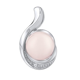 SILVEGO Women's Pendant Presents for Women, Made of 925 Sterling Silver with Natural Rose Quartz and Brilliance Zirconia