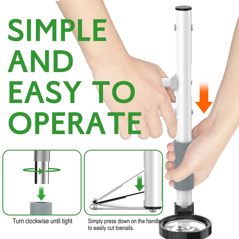Long Handled Toenail Clippers 27.3" with Magnifier Easy Pedicure Tool