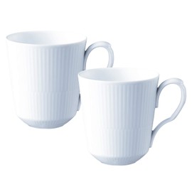 Royal Copenhagen 1016918 White Fluted Pair Mug L Wedding Gift