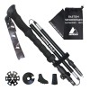 Baston De Senderismo Ajustable 105-125cm Plegable Antishock Color Negro